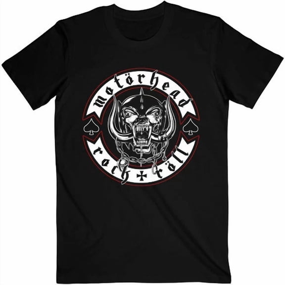 Motorhead Biker Badge Band Logo Graphic Music Apparel Black Unisex T-Shirt up to Size 5XL