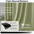 thumbnail image 3 of MKHILL Aether Blackout Curtains Sage Green 63 Inch Long, Rod Pocket Light Blocking Room Darkening Thermal Insulated Window Drapes, Each 40" W x 63" L, 3 of 10