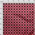 thumbnail image 2 of oneOone Georgette Viscose Bright Red Fabric Gingham Check Quilting Supplies Print Sewing Fabric By The Yard 42 Inches Wide, 2 of 4