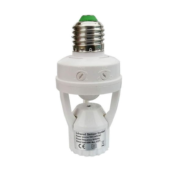 Light Socket Adapter, Screw-in Motion Sensor Bulb Holder for Indoor/Outdoor Use - Automatic Light Control for Existing E26/E27 Bulbs - Perfect for Basement, Garage, Outdoor Lighting
