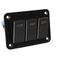 thumbnail image 1 of Marine Rocker Switch Panel, Multi Purpose Pre Wired Toggle Switch 3 PIN Blue Backlit Anodize Black DC12V-24V  For Truck For Car For UTV, 1 of 8