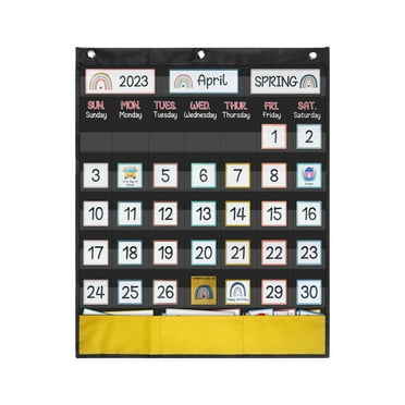 Calendar Pocket Chart Classroom Calendar for Teachers Home Monthly Helping Young Students Teaching Calendar Calendar for Kids