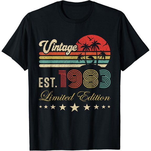 40th birthday born 1983 vintage limited edition 40 birthday T-Shirt Black 2X-Large