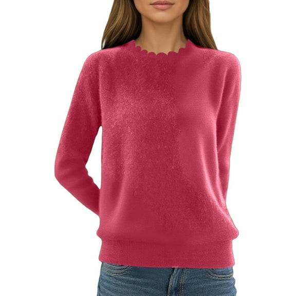 EDFBUYKRS Female Sweaters Flag Graphic Sweaters for Women Casual 4Th of July Crew Neck Sweater Long Sleeve Lightweight Knit Pullover Sweater Fall Sweater M