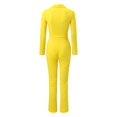 thumbnail image 3 of Aayomet Workout Jumpsuits For Women 2023 Women's Fashion Solid Color Lacing Deep V Casual Jumpsuit,Yellow M, 3 of 4