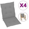 thumbnail image 1 of vidaXL Garden Lowback Chair Cushions 4 pcs Grey Oxford Fabric, 1 of 5