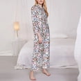 thumbnail image 3 of Lsque sloth cartoon Pattern Long Sleeve Pajama Set for Women - Soft 2-Piece Sleepwear and Loungewear Set with Pockets, Comfy Nightwear-X-Large, 3 of 7