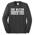 thumbnail image 2 of Wild Bobby One Nation Under God Inspirational/Christian Men Long Sleeve Shirt, Charcoal, Small, 2 of 5