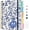 C - Blue Filigree, variant on 8.5"x11" Owl Moonlight 5 Subject Spiral Notebook with Dividers Tabs, 280 Pages College Ruled Hardcover Aesthetic Journal for Women School Office