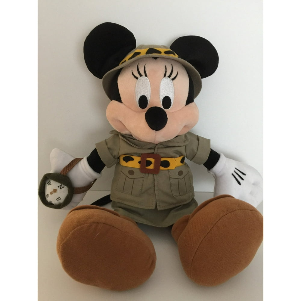 disney parks animal kingdom 12" minnie safari plush new with tag