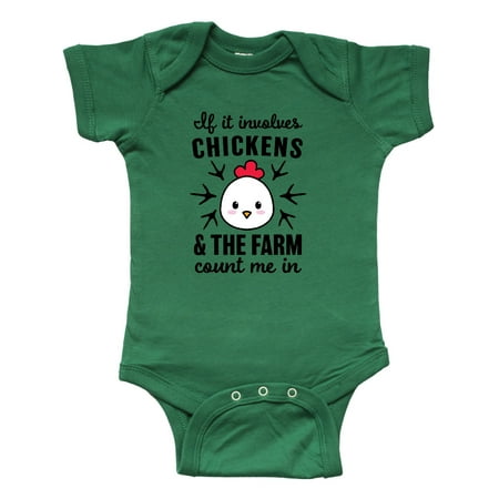 

Inktastic If It Involves Chickens & The Farm Count me in Gift Baby Boy or Baby Girl Bodysuit