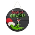 thumbnail image 1 of Mini Grinch Ornaments Grinch Christmas Decorations Welcome Sign Funny Grinch_Welcome Front Door Sign Wreaths, Wooden Hanging Plaque Decoration, Porch Decor, Wall Garland Pendant, 1 of 2
