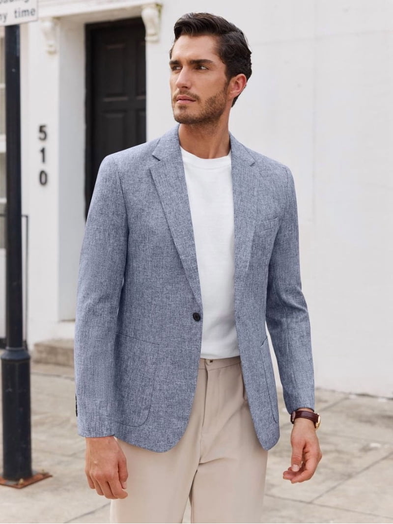 casual dress blazer mens Casual Blue Men Suits Latest Design Business Man Blazer with 2 Piece