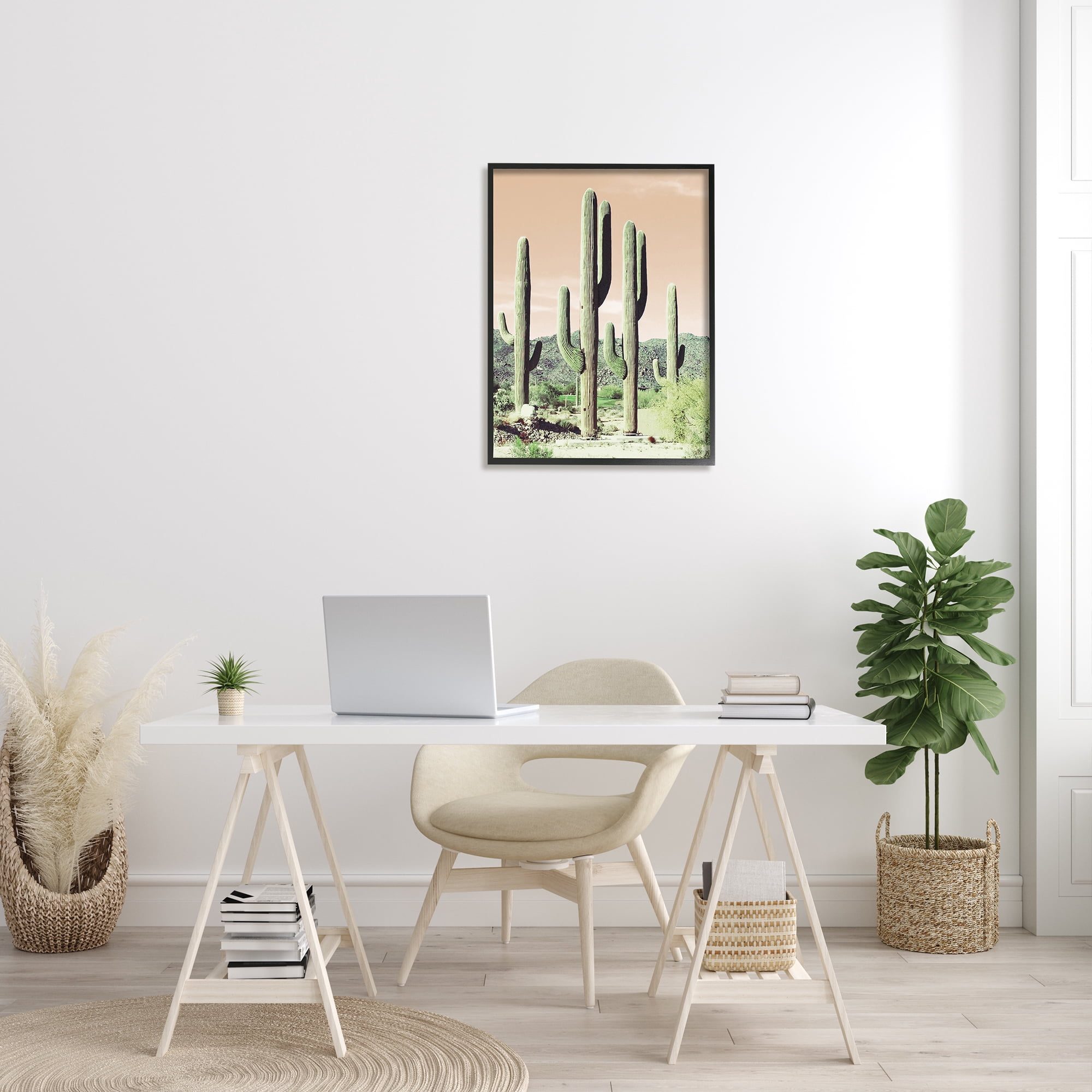 Stupell Industries Towering Cactus Plants Arid Desert Vegetation Nature Photograph Black Framed Art Print Wall Art, Design by Susan Bryant