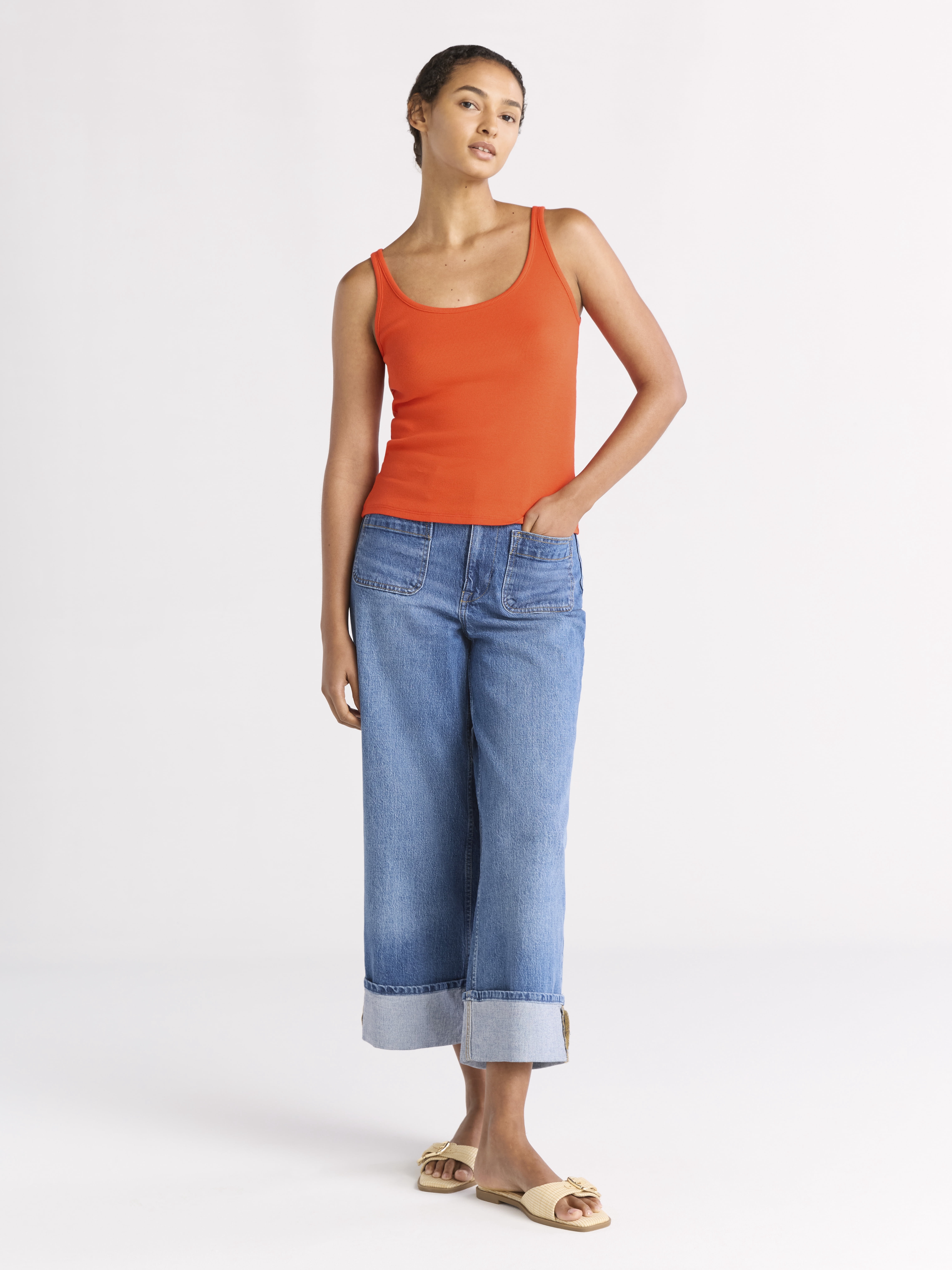 Free Assembly Women's Scoop Neck Tank Top, Sizes XS-XXL
