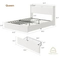 thumbnail image 3 of Huisuilinss Bed Frame with Storage Headboard,Bed Frame with 4 Drawers, Boucle Upholstered Platform Bed with  LED Light Headboard,Charging Station No Box Spring Needed, Easy Assembly, 3 of 8