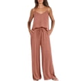 thumbnail image 1 of 2 Ensembles pour Femmes Ensemble d'Été pour Femmes 2 Tenues Haut Pantalon Long Ensembles Survêtement Décontracté Haut Sans Manches Pantalon Long Complet Complets, 1 of 9