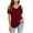 Burgundy, variant on Fesfesfes Womens T Shirts Women's Fashion Casual Solid V-Neck Short Sleeve Loose T-Shirt Pullover Tops Women Shirt L(US:8)
