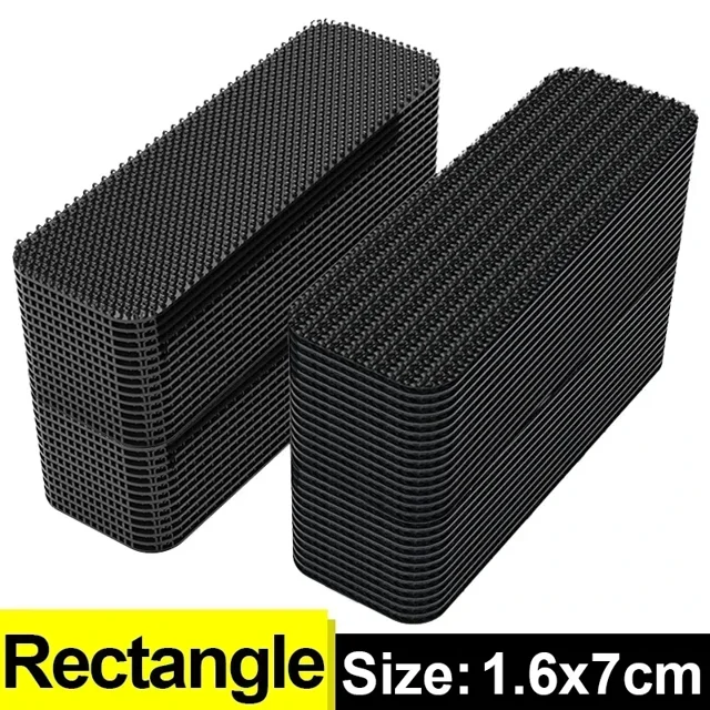 100Pcs Non-slip Double Faced Stickers Self-adhesive Hook Loop Fastener Tape Sofa Invisible Fixed Clip Household Accessories Rectangle 2pair-4pcs