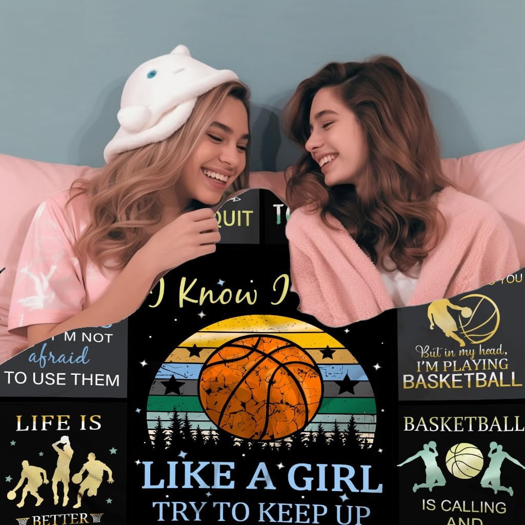 Basketball Blanket Basketball Gifts for Boys Girls Teens,Cool Basketball Stuff Accessories,Best Basketball Coach Team Gifts for Basketball Lover Basketball Players 50"X40"