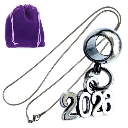 Class of 2026 Grad Stainless Steel Snake Chain Charm Necklace