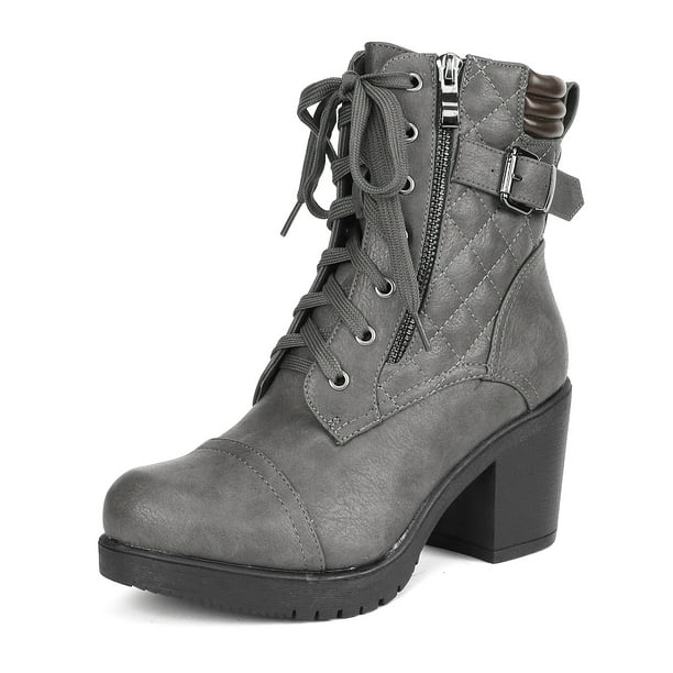 combat booties with heel