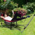thumbnail image 4 of Gymax Hamac Pliant Hamac Intérieur et Extérieur avec Poche Latérale et Support en Fer Rouge, 4 of 10