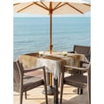 thumbnail image 3 of Outdoor Tablecloth with Umbrella Hole for Patio/Picnic/Party/Camping, Abstract Minimalist Waterproof Table Cloth Square Cover Washable, Modern Bohemia Aesthetic Ombre Brown (54"x 54"), 3 of 9