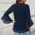thumbnail image 3 of fatyb Women's Dressy Shirts Ruffle 3/4 Sleeve Mesh Tunic Tops Double Layers Elegant Loose Flowy Blouses, 3 of 5