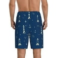 thumbnail image 3 of Easygdp Lighthouses and Anchors Men's Short Pajama Pants, Sleep Shorts, Household Pants, Casual Pants with Pockets - Large, 3 of 9