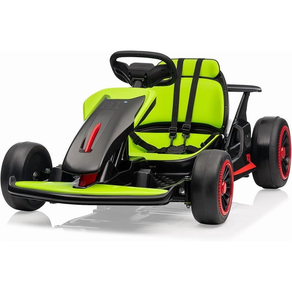 Electric Go Kart for Kids, 24V 7AH Battery Powered Drift Kart Car, Ride on Cart for Kids with Two Speed, Racing Toy with Fast Two 150W Motors