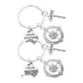 thumbnail image 2 of FRCOLOR Camping Keychains 2pcs Compass and Sign Design Keyring Souvenir Key Holder Camping Theme Keychains Pendant Camper Gift Key Rings Craft Ornaments,2.36"X0.98"X0.08", 2 of 5