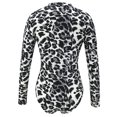 thumbnail image 5 of DYMADE Femmes Mode Couleur Bloc Sexy Léopard Print Body Manches Longues V-Cou Casual Combinaison, 5 of 5