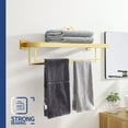 thumbnail image 6 of KOKOSIRI Towel Shelf Holder 24'' Bathroom Towel Rack with Two Bath Towel Bars Rails SUS304 Stainless Steel Wall Mount Brushed Gold B6003BG-L24, 6 of 6