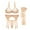 Beige, variant on Sexy Lace Bra See Through Breathable Bra and Solid Thongs and Garter Belt and Stocking Lingerie Set