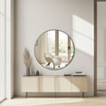 thumbnail image 5 of JIOABL 28 Inch Round Mirror, Metal Frame Wall Mirror for Entryway, Bathroom, Vanity, Living Room, Modern Circular Mirro, Black, 5 of 7