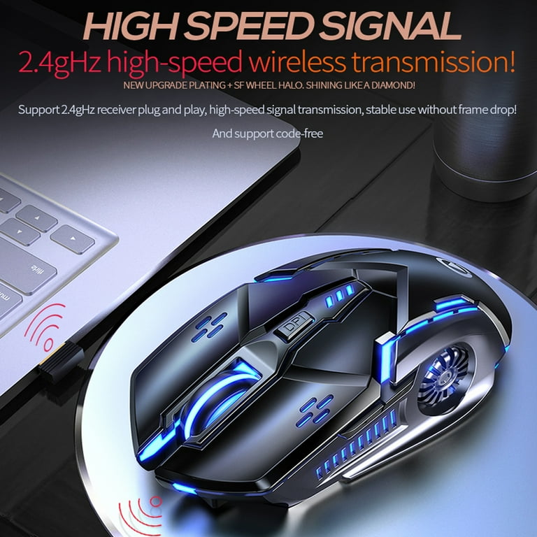 Wireless Gaming Mouse, Rechargeable Wireless Computer Mouse,7