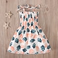 thumbnail image 5 of Odeerbi Toddler Girls Hawaiian Dress Summer Beach Slip Dress Summer Sweet Print Cotton Sleeveless Dresses 2-6 Years Orange, 5 of 6