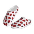 thumbnail image 2 of KLL Ladybug On Blue Stripes Pattern Adult Unisex Cozy Slippers,Fuzzy Slip-on Slippers TPR Sole Slippers Comfort Plush Home Footwear for Indoor & Outdoor-37/38, 2 of 7