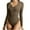 Coffee, variant on WREESH Womens Fashion Bodysuits Solid Color Jumpsuit Ribbed T-Shirt V-Neck Long Sleeved Jumpsuit Pullover Black