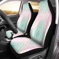 thumbnail image 2 of Juego de 2 fundas de asiento de coche ABPHQTO verde rosa rombo universal, 2 of 4