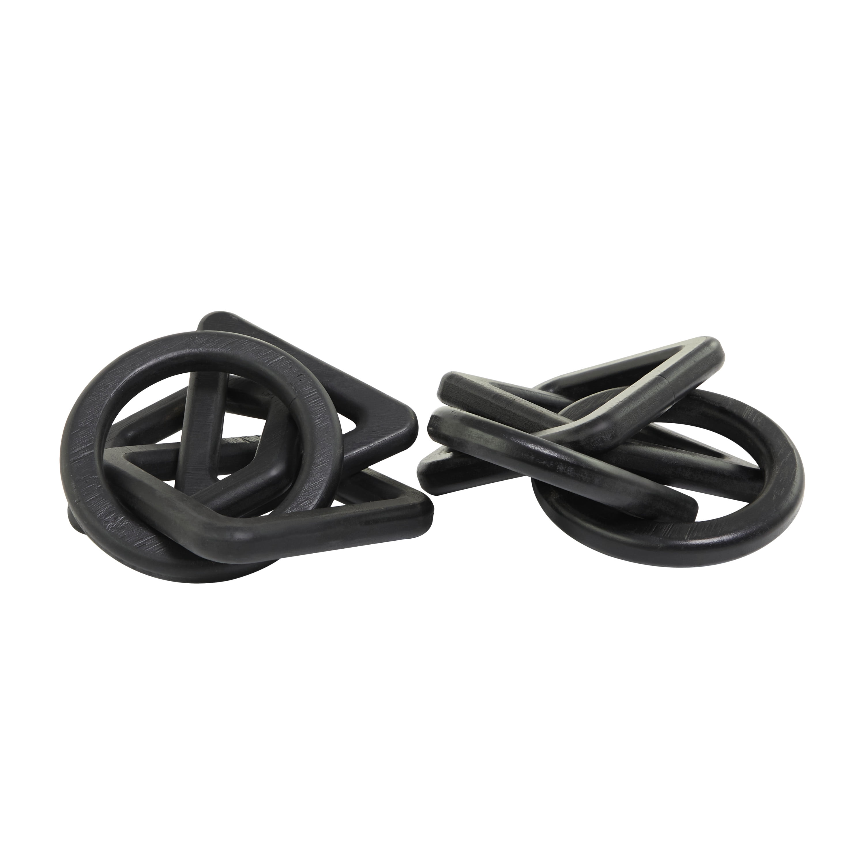 16", 15"W Black Wood Chain Sculpture, by CosmoLiving by Cosmopolitan (2 Count)