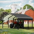 thumbnail image 2 of Walsunny 12X15 ft Carport Heavy Duty Carport Canopy with Galvanized Steel Roof and Frame Metal Carport Upgraded Extra Large Garage, 2 of 9