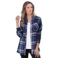 thumbnail image 2 of Roaman's Women's Plus Size Plaid Flannel Tunic, 2 of 6