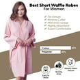thumbnail image 4 of Lotus Linen Knee Length Waffle Robe Lightweight Women's Robe (Blush,XX-Large), 4 of 5