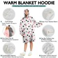 thumbnail image 5 of Wearable Oversized Blanket,White Cow Dot Pattern Wearable Blanket Hoodie for Adults,Cozy Hooded Blankets with Super Pockets,Super Warm Fuzzy Pullover for Women & Men, 5 of 6