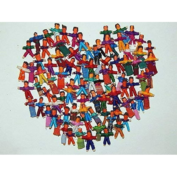 Heart People 100 pequeños muñecos preocupados. 50 niños y 50 niñas