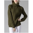 thumbnail image 3 of Suéter de mujer, jersey de cuello alto acanalado, ropa de otoño e invierno, manga larga, cálido, de punto, moda informal, 2024, 3 of 5