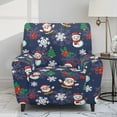 thumbnail image 2 of Renewold Santa Claus Snowman Blue Stretch Recliner Cover Universal 4 Pieces Christmas Recliner Sofa Cover Stay in Place Furniture Protector Home Decor for Pets, Dogs, Cats, Kids, 2 of 8