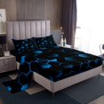 thumbnail image 1 of Erosebridal Geometric Hexagon Full Sheet Sets,Gradient Bedding Sets Full Size,Neon Decor,Lightweight,4 Pieces, 1 of 7